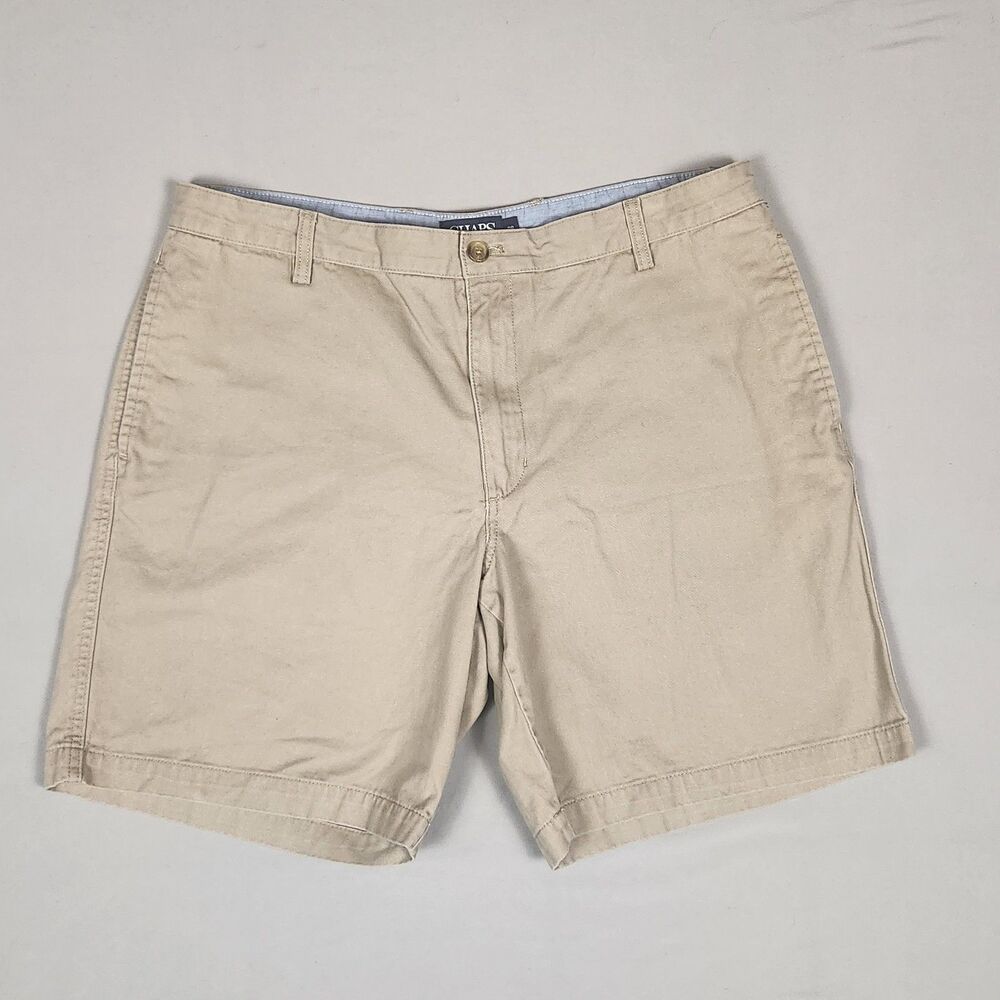 Chaps Khaki Shorts Men’s Size 38 Beige Classic Cotton Casual Preppy